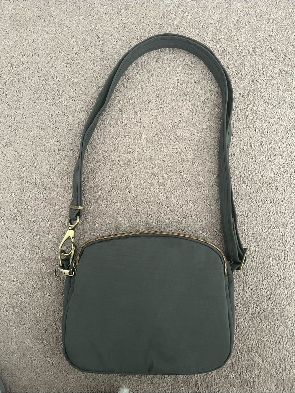 Travelon Dark Gray Crossbody Messenger Bag